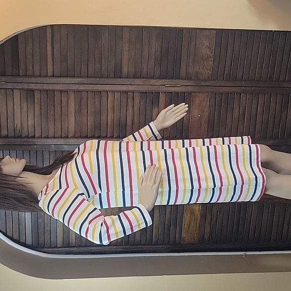 Old Navy White Striped SP Pullover Dress - Picture 4 of 7